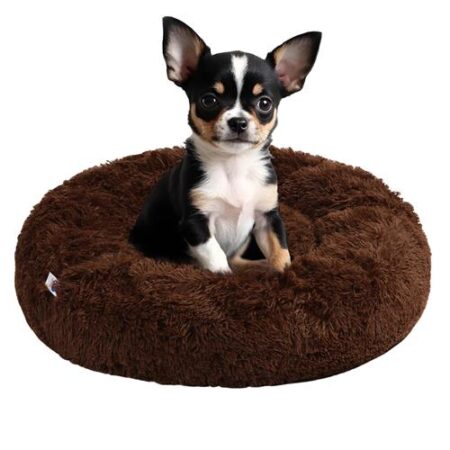Pet Perfect Fluffy Donut Hondenmand - Bruin - 60 cm