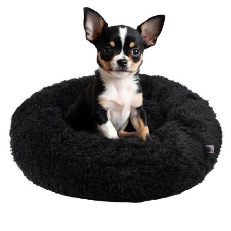 Pet Perfect Fluffy Donut Hondenmand - Zwart - 60 cm