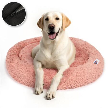 Pet Perfect Fluffy Donut Hondenmand - Roze - 100 cm