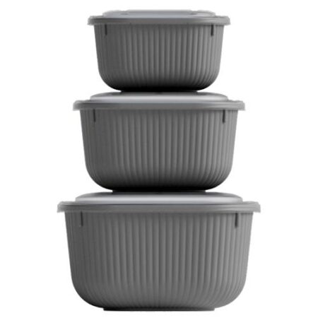 Dunya Bewaardoos "Snaplid Line" Set/3 - Vierkant