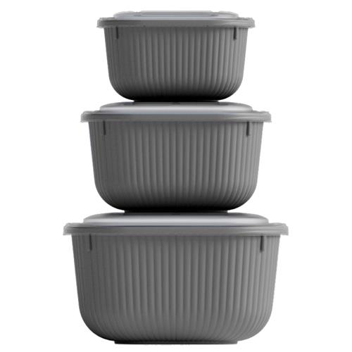 Dunya Bewaardoos "Snaplid Line" Set/3 - Vierkant