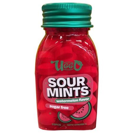 Uggo Sour Mints 45g suikervrij - Watermeloen