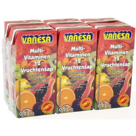 Varesa Multivitamin – 6 x 20cl – Brikjes – 100% Sap