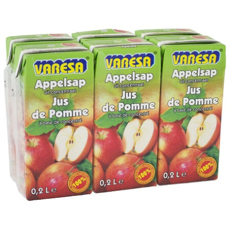 Varesa Appelsap – 6 x 20cl – Brikjes – 100% Sap
