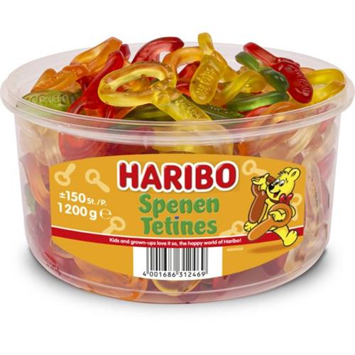 Haribo Spenen 1,200kg – Fruitgom Snoepjes In Hersluitbare Pot – 150 Stuks – Bulk Snoep