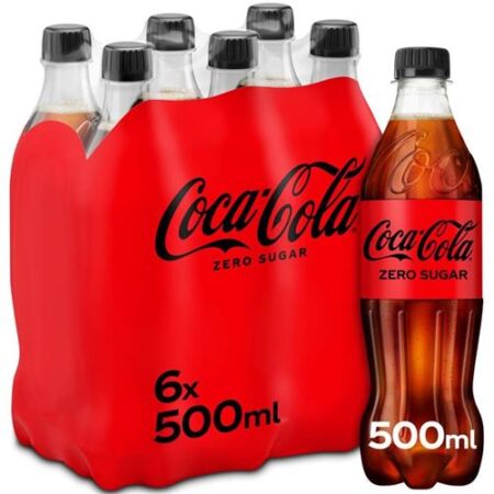 Coca-Cola Zero 6 x 500ml flesjes – PET