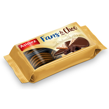 Asinez Fans & Choc 175g - Knapperige Koekjes Met Chocolade Coating