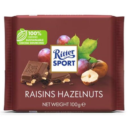 Ritter Sport Melk Chocolade - Rozijn Hazelnoot - 100gr