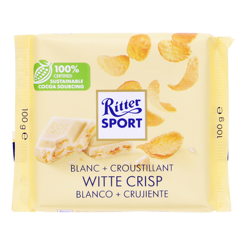 Ritter Sport wit crisp met witte chocolade 100g