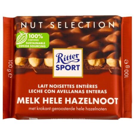 Ritter Sport melk met hele hazelnoten 100g