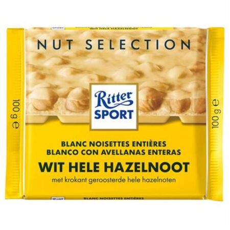 Ritter Sport wit met hele hazelnoten 100g