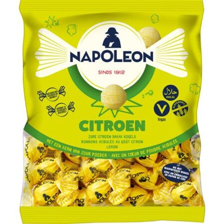 Napoleon Snoepjes Lemon 1kg – Fruitkogels Met Citroensmaak – Apart Verpakt – Vegan - Halal