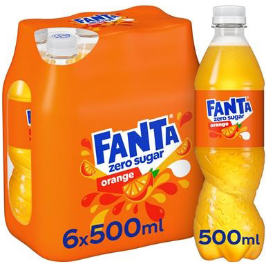 Fanta Orange Zero 6 x 500ml – suikervrije frisdrank