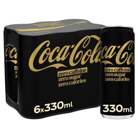 Coca Cola Zero Sugar Zero Caffeïne 6 x 330ml - Sleek Blikjes - Zonder Caffeïne