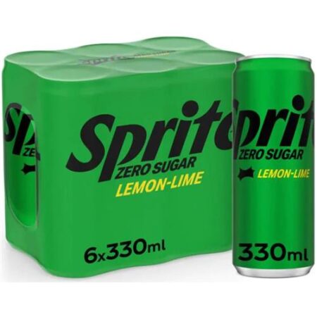 Sprite No Sugar 6 x 33cl – Sleek Blikjes – Suikervrij – 6-Pack