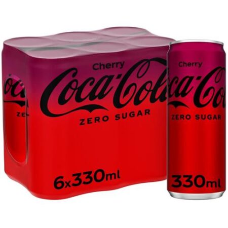 Coca Cola Zero Cherry 6 x 330ml - Sleek Blikjes - 6-Pack