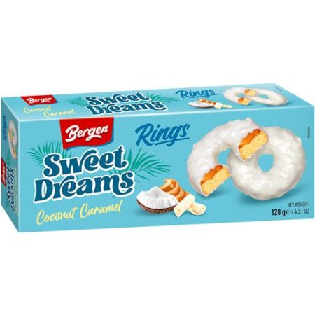 Bergen Cookies Coconut Caramel 128g – Ronde Koekjes met Karamel, Kokos & Witte Chocolade
