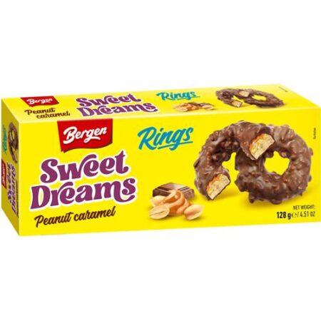 Bergen Cookies Peanut Caramel Rings 128g – Krokante Koekjes met Pinda & Karamel