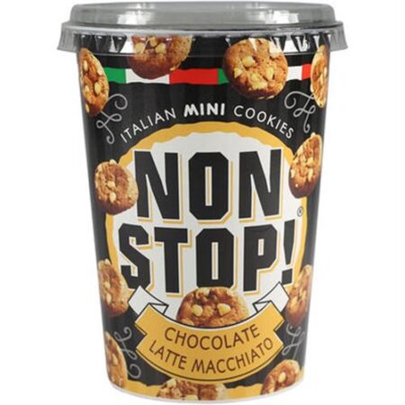 Non Stop! Italiaanse Mini Cookies Met Chocolade & Latte Macchiato Smaak 125g