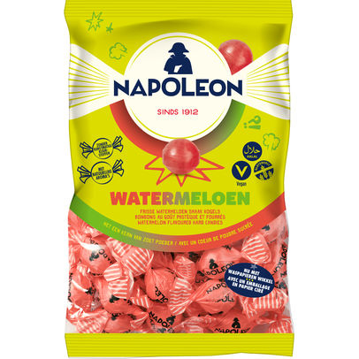 Napoleon Snoepjes Watermeloen 225g – Fruitkogels Met Watermeloensmaak – Apart Verpakt – Vegan