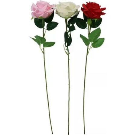 Kunstbloem Roos – 52 cm – Diverse Kleuren