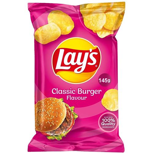 Lays Chips Classic Burger Flavour 145g - Afbeelding 2