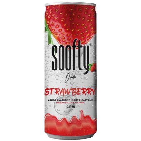 Soofty Drink Strawberry 330ml - Frisdrank Met Aardbei Smaak - Blikje