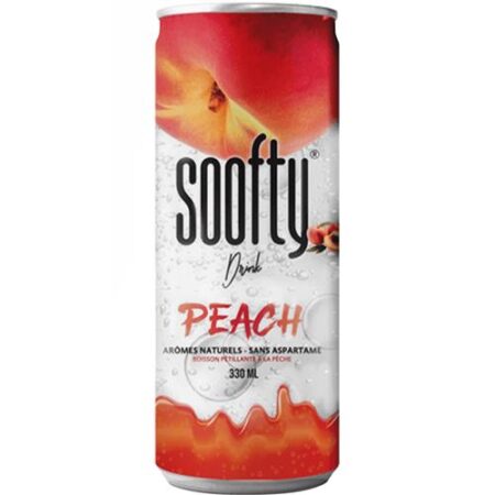 Soofty Drink Peach 330ml - Frisdrank Met Perzik Smaak - Blikje