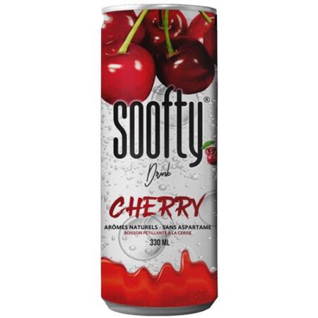 Soofty Drink Cherry 330ml - Frisdrank Met Kersen Smaak - Blikje