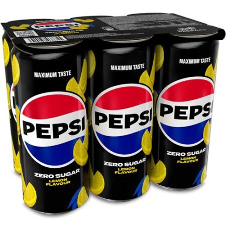 Pepsi Zero Sugar Lemon Sleek 6x33cl - Sleek Blikjes - 6-pack - Citroensmaak
