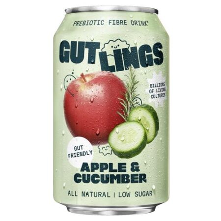 Gut Lings Prebiotic Soda Apple & Cucumber 33cl