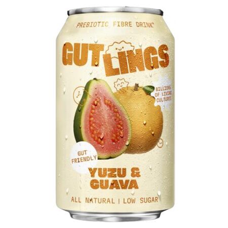 Gut Lings Prebiotic Soda Yuzu & Guava 33cl