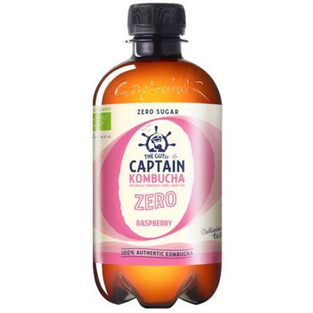 The Gutsy Captain Kombucha Raspberry Zero 400ml