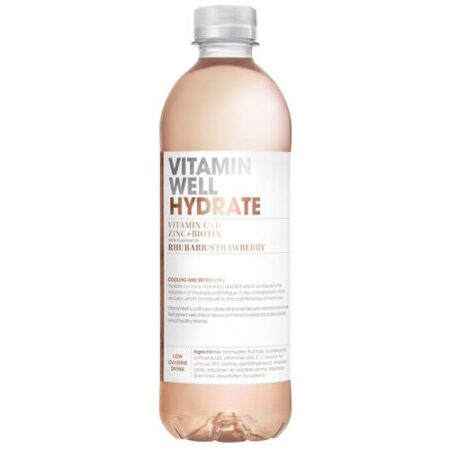 Vitamin Well Hydrate 500ml – Rhubarb Strawberry Vitaminewater