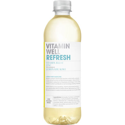 Vitamin Well Refresh Lemonade & Kiwi – 500ml – Sportdrank – Met Vitamine B12+C & Zink