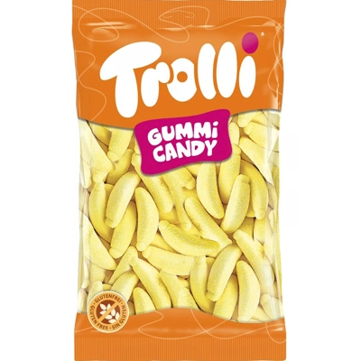 Trolli Snoepen Bananas 1kg – Schuimsnoepjes Met Banaansmaak – Bulk Snoep