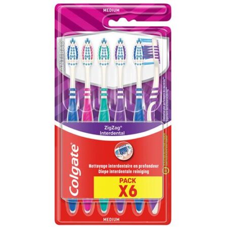 Colgate tandenborstel Zig Zag medium - 6stuks