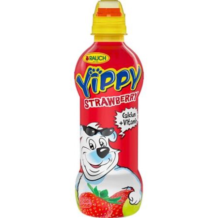 Rauch Yippy aardbei 330ml kinderdrank met vitamines in handige fles
