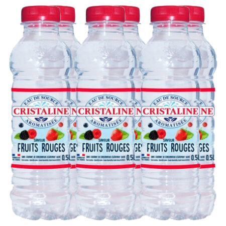Cristaline Bronwater Bosvruchtensmaak – 6 x 50cl – PET Flesjes – Plat Water Met Natuurlijk Aroma – 6-Pack