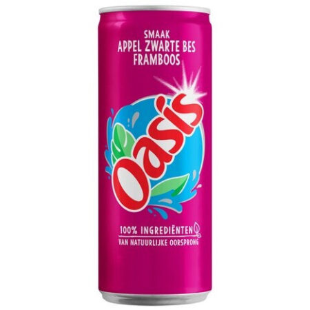 Oasis Appel, Zwarte Bes en Framboos 33cl