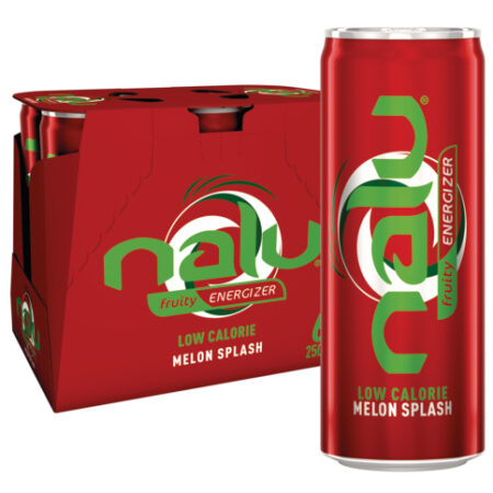 Nalu Fruity Energizer Melon Splash 6 x 250ml - Energiedrank - Sleek Blikjes - Low Calorie