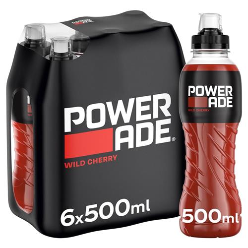 powerade wild cherry 6x500ml sportdrank kersensmaak