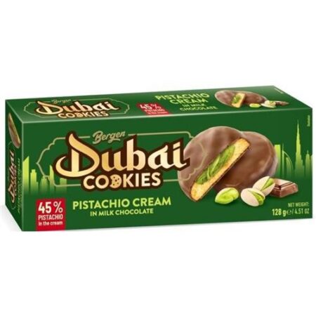 bergen dubai cookies pistache chocolade 128g