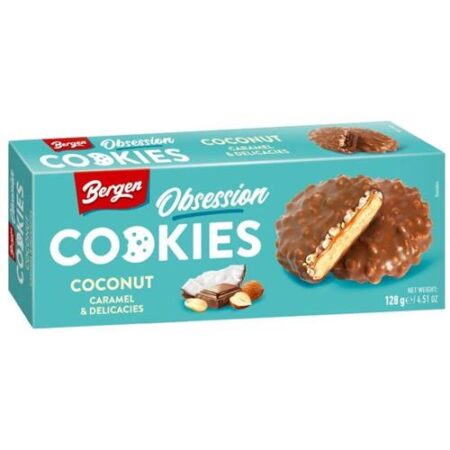 bergen cookies coconut caramel delicacies 128g