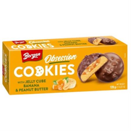 bergen cookies banana peanut butter 128g koekjes