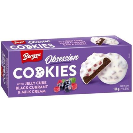 bergen cookies black currant milk cream 128g koekjes
