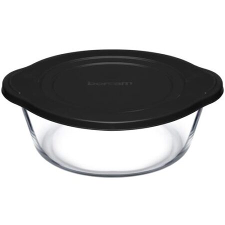 Borcam Ovenschaal rond met plastic deksel 2100cc 251x220mm