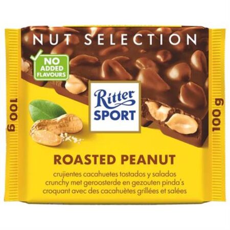 Ritter Sport Roasted Peanut 100g melkchocolade met geroosterde pinda’s
