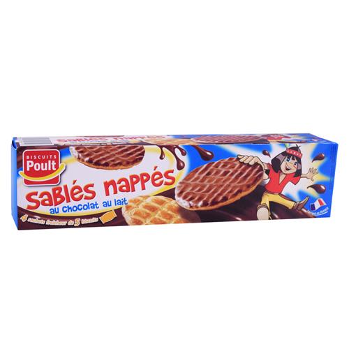 Sablés Nappés met Melkchocolade - Apart verpakt 4x5st/200gr