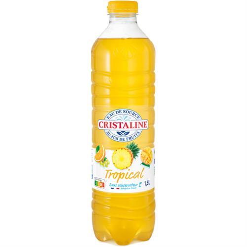 Cristaline Bronwater Tropical – 1,5L – PET – Plat Water Met Natuurlijk Aroma